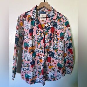 Printfresh Long Sleeve Pajama Top Only Cocker Spaniel and Plant Print Size XS